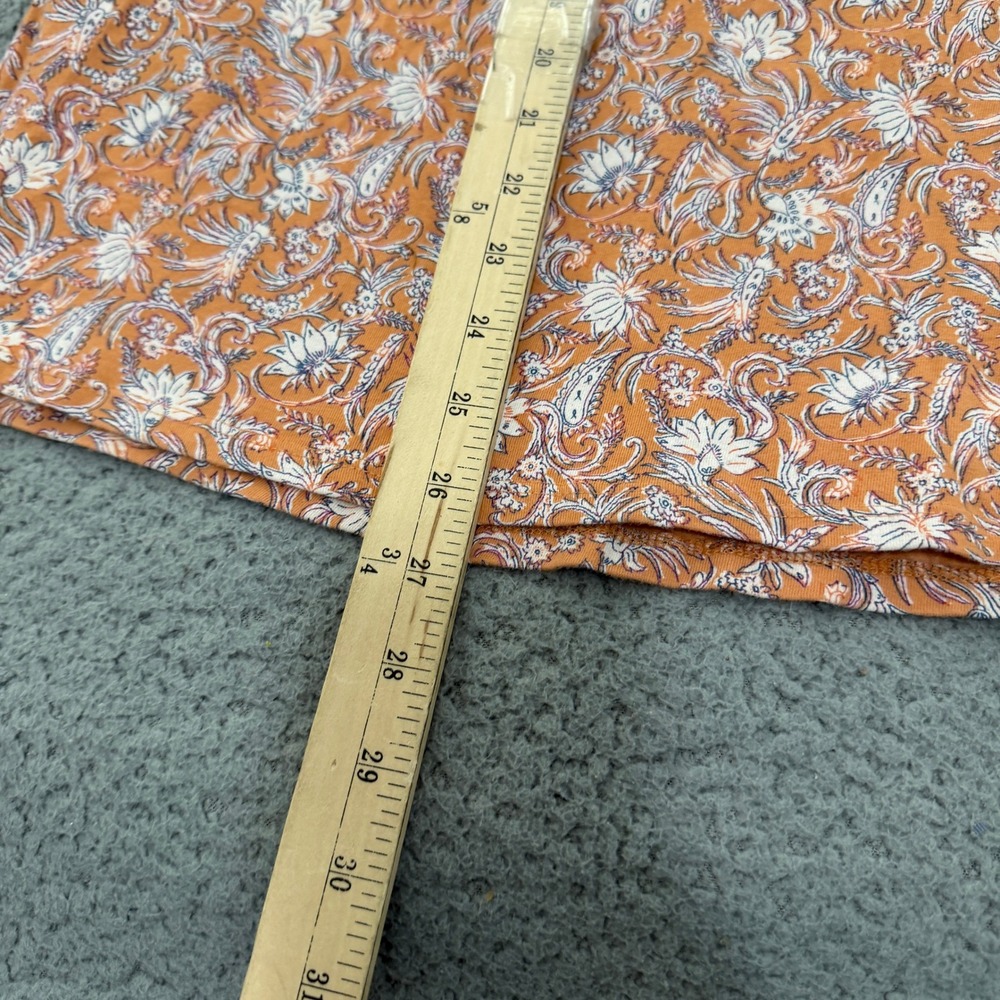 J. Jill Everyday Cotton Tee Orange Floral Paisley Print Scoop Neck Top XL - Picture 6 of 9